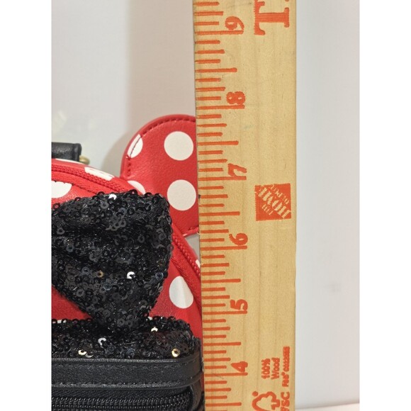 LOUNGEFLY DISNEY MINNIE MOUSE POLKA DOT BLACK SEQUIN WRISTLET BAG main image 12
